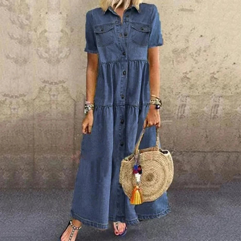 Enia | Lange jurk in jeanslook