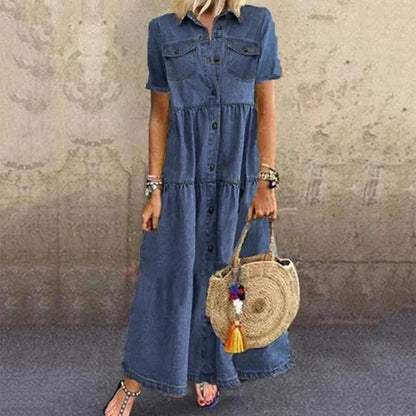 Enia | Lange jurk in jeanslook