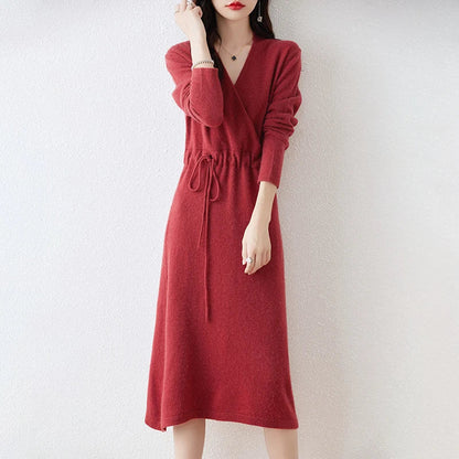 Ivanna | Premium Winter V-hals Jurk
