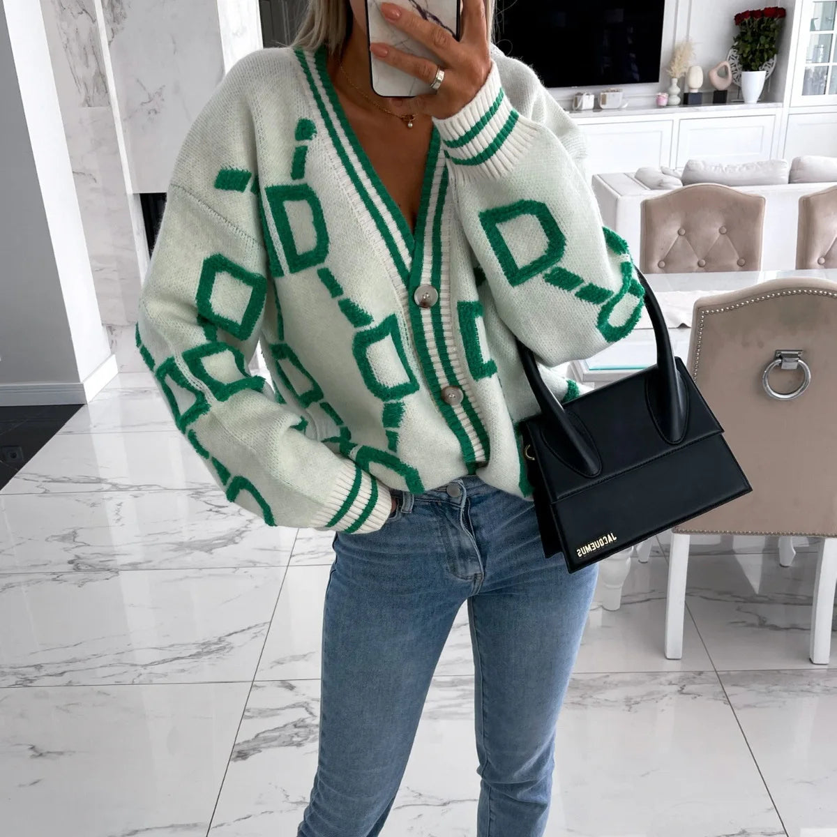 Nanette | Trendy vest met geometrisch design