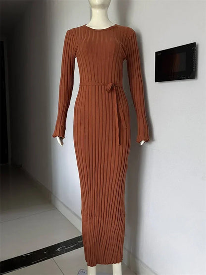 Caroline | Geribbelde Maxi Jurk