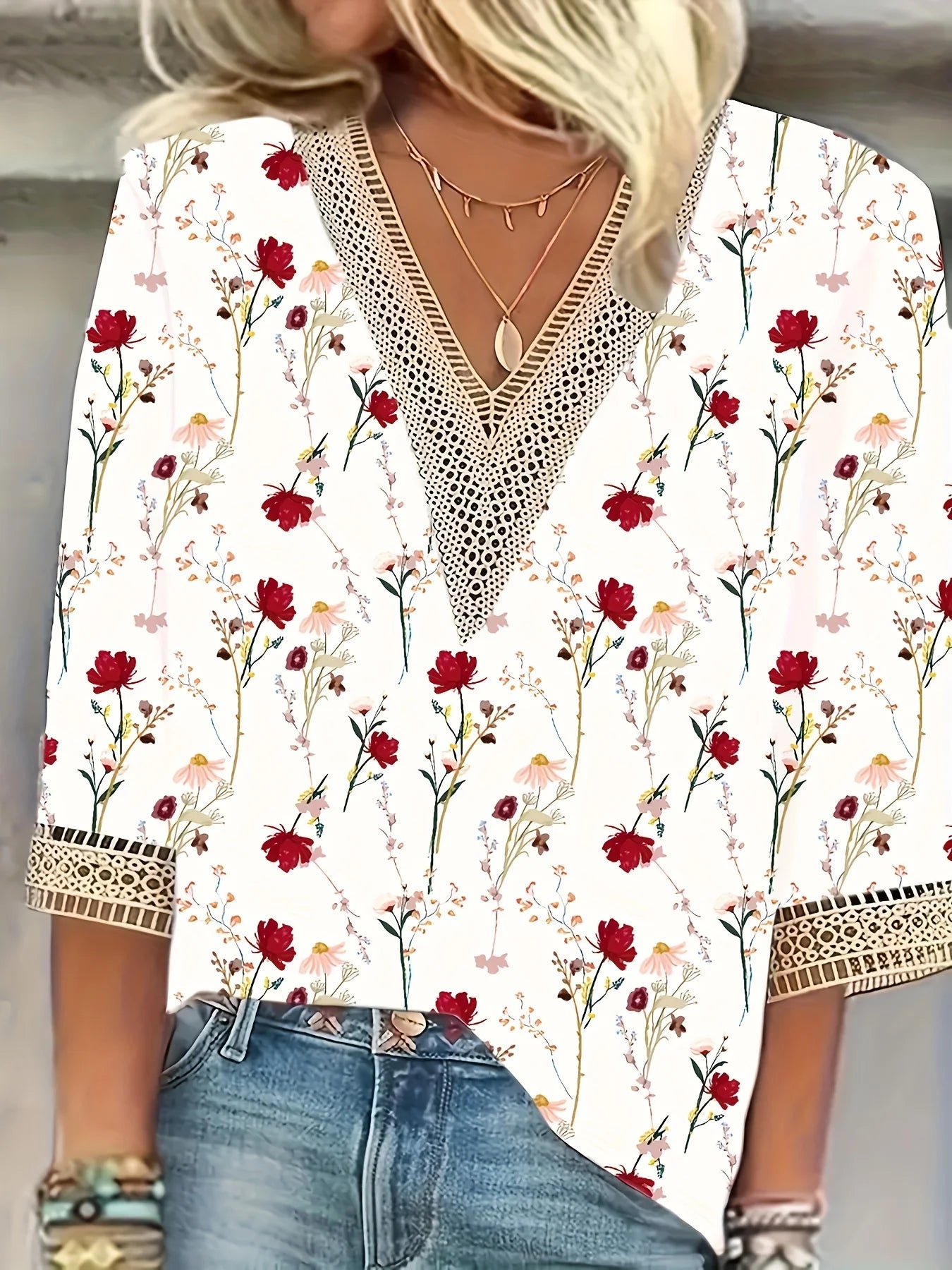 Janine | Elegante blouse met V-hals