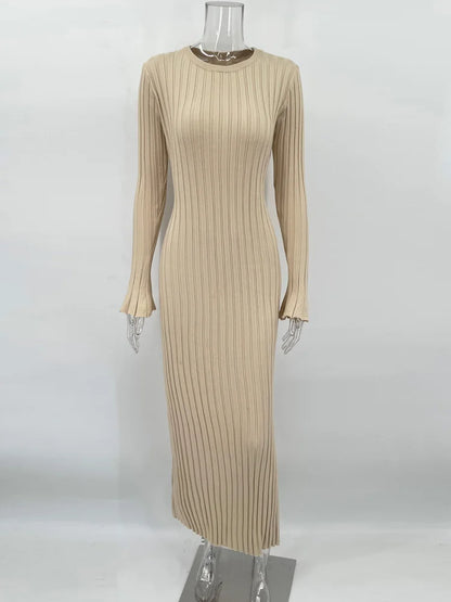 Caroline | Geribbelde Maxi Jurk