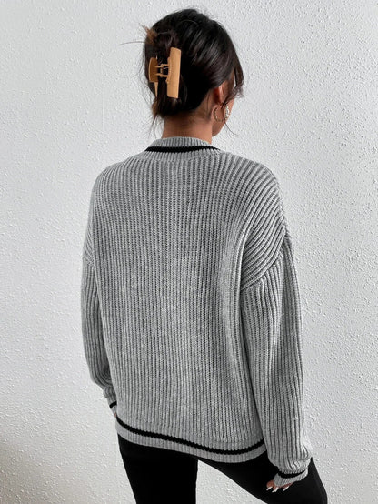 Marina | Gestreepte Wafelbrei Pullover