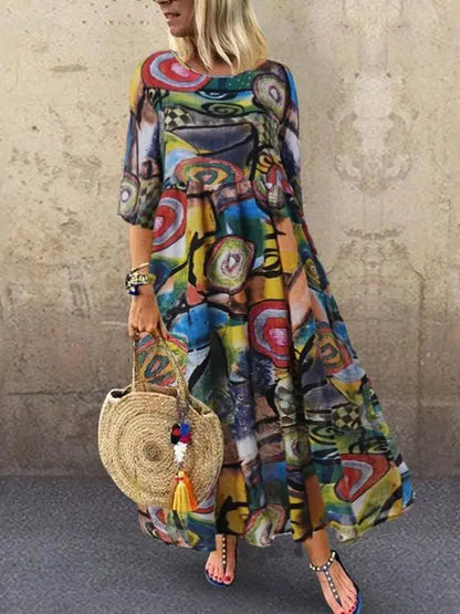 Hayden | Elegante maxi-jurk met speelse print