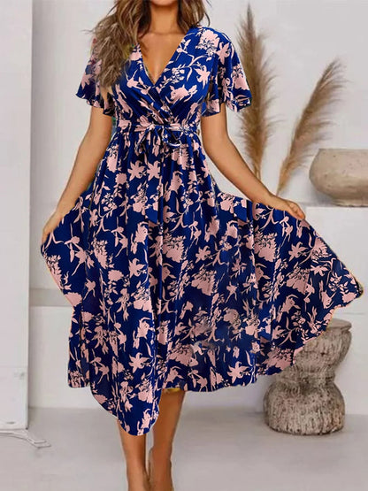 Evy | Elegante midi-jurk met romantische bloemenprint