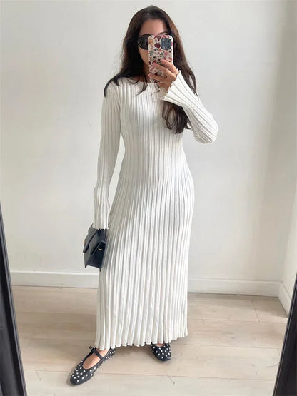 Caroline | Geribbelde Maxi Jurk