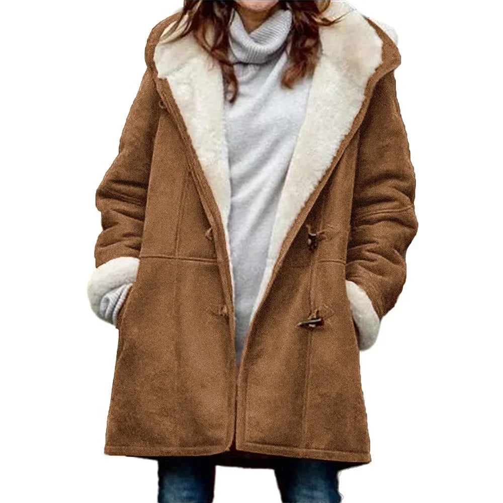 Aria | Elegante warme losse jas met capuchon