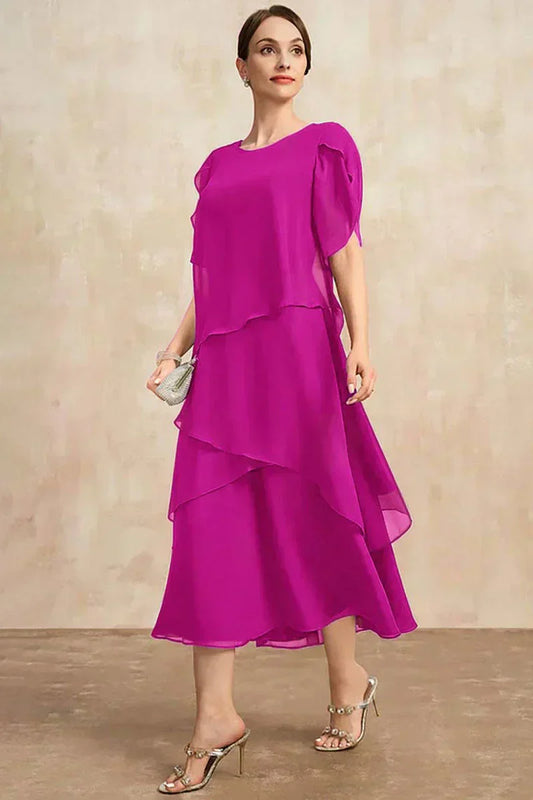 Rowena | elegante gelaagde midi-jurk