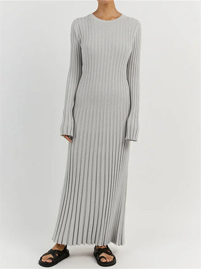 Caroline | Geribbelde Maxi Jurk