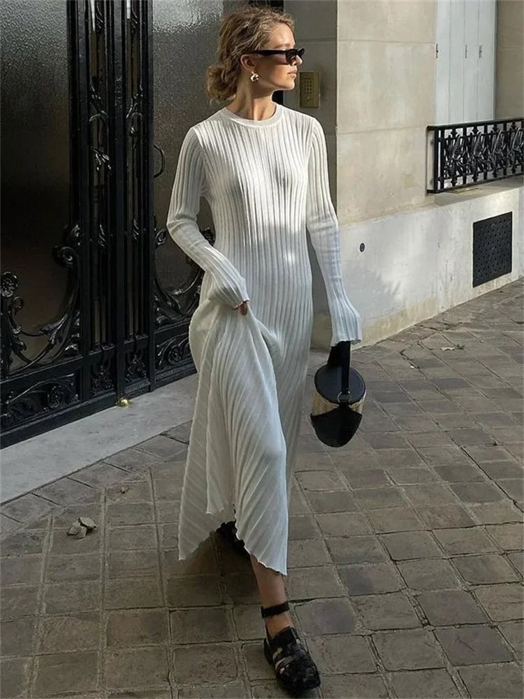 Caroline | Geribbelde Maxi Jurk