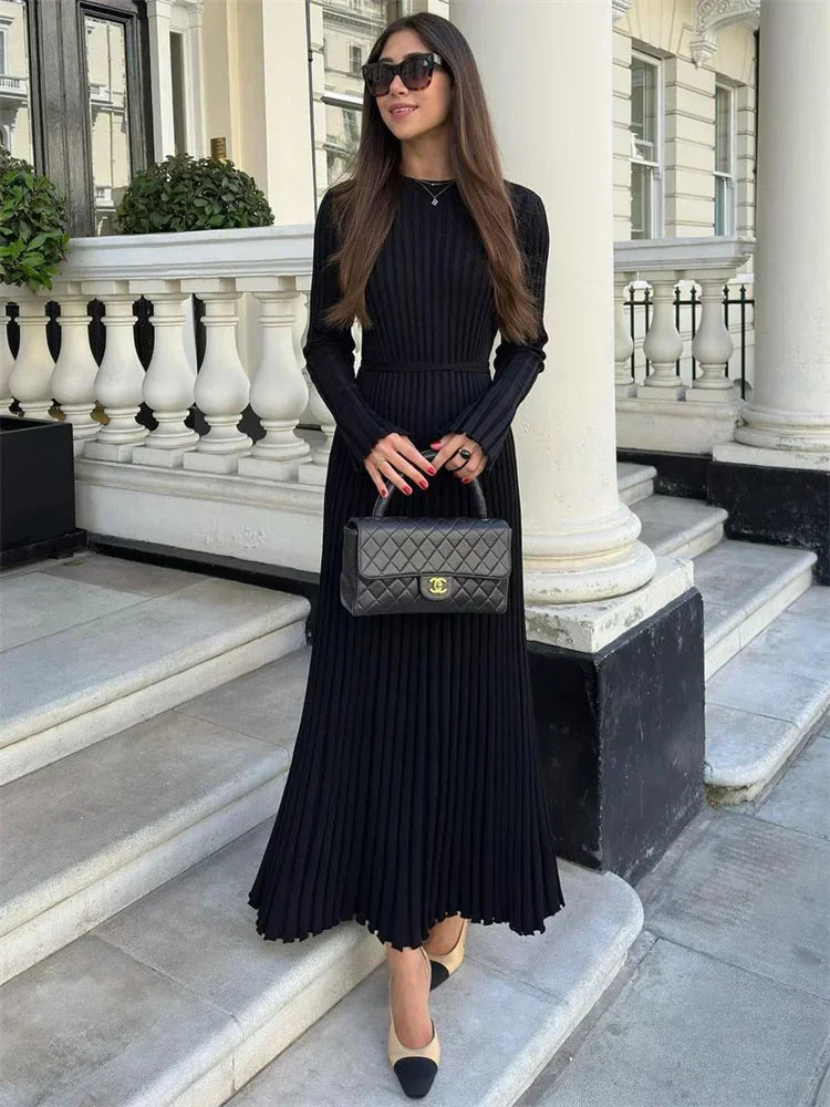 Caroline | Geribbelde Maxi Jurk