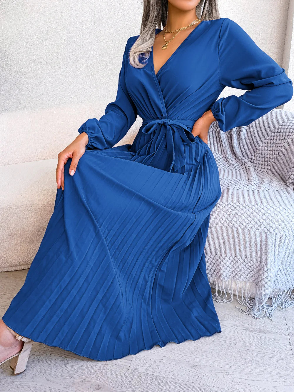 Marisol | Stijlvolle Geplooide Maxi-jurk