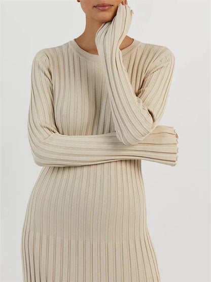 Caroline | Geribbelde Maxi Jurk