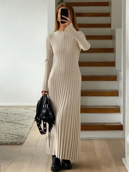 Caroline | Geribbelde Maxi Jurk