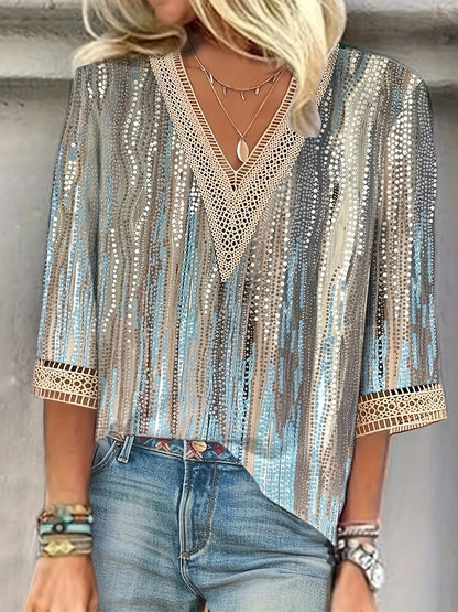 Janine | Elegante blouse met V-hals