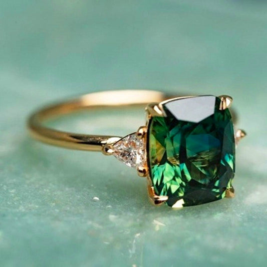 Ring met Groene Zirkonia in Goud