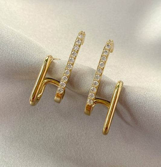 18K Gouden Oorbellen met Klauwkristallen