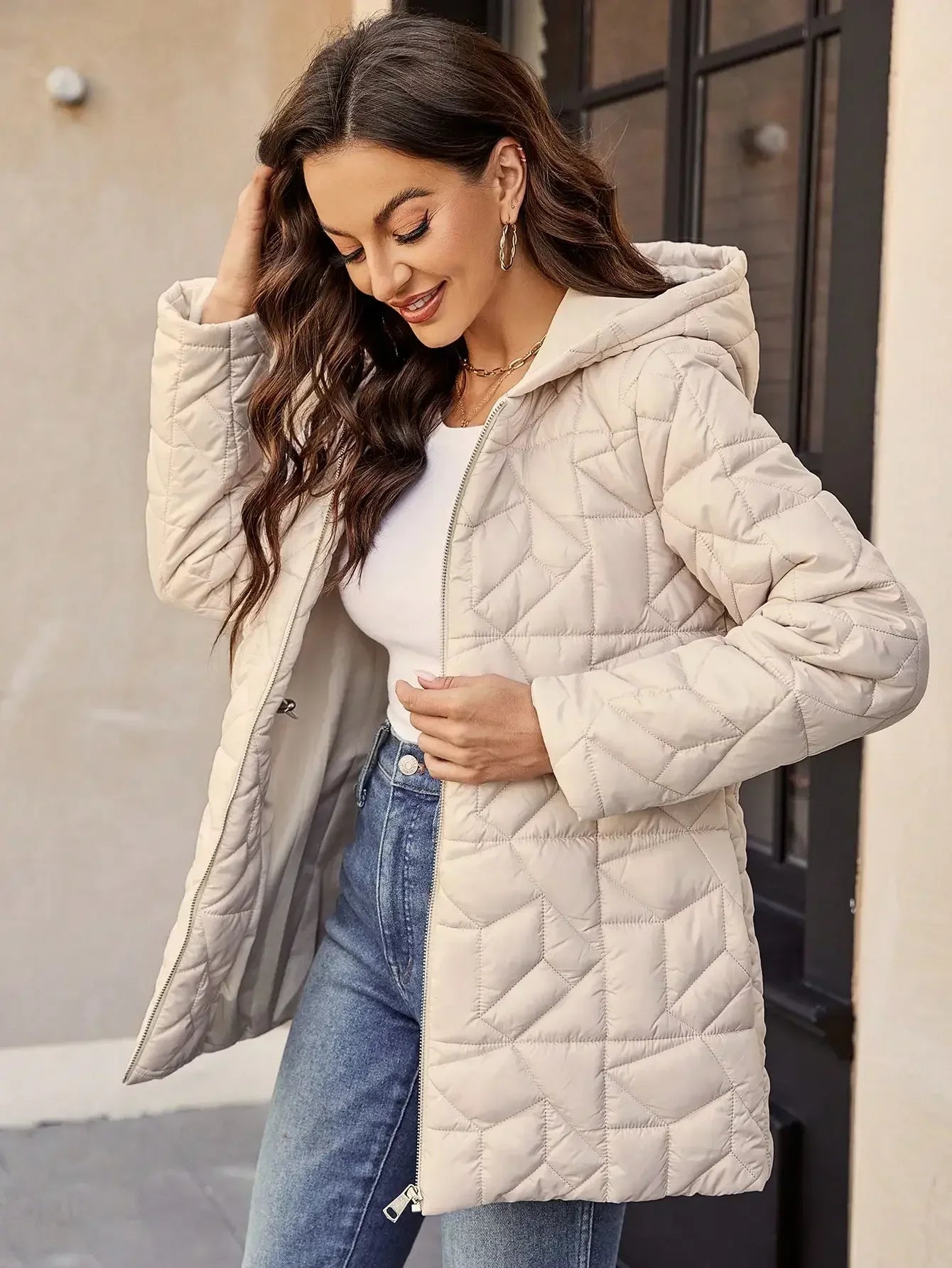 Danica | Elegante slanke jas met capuchon