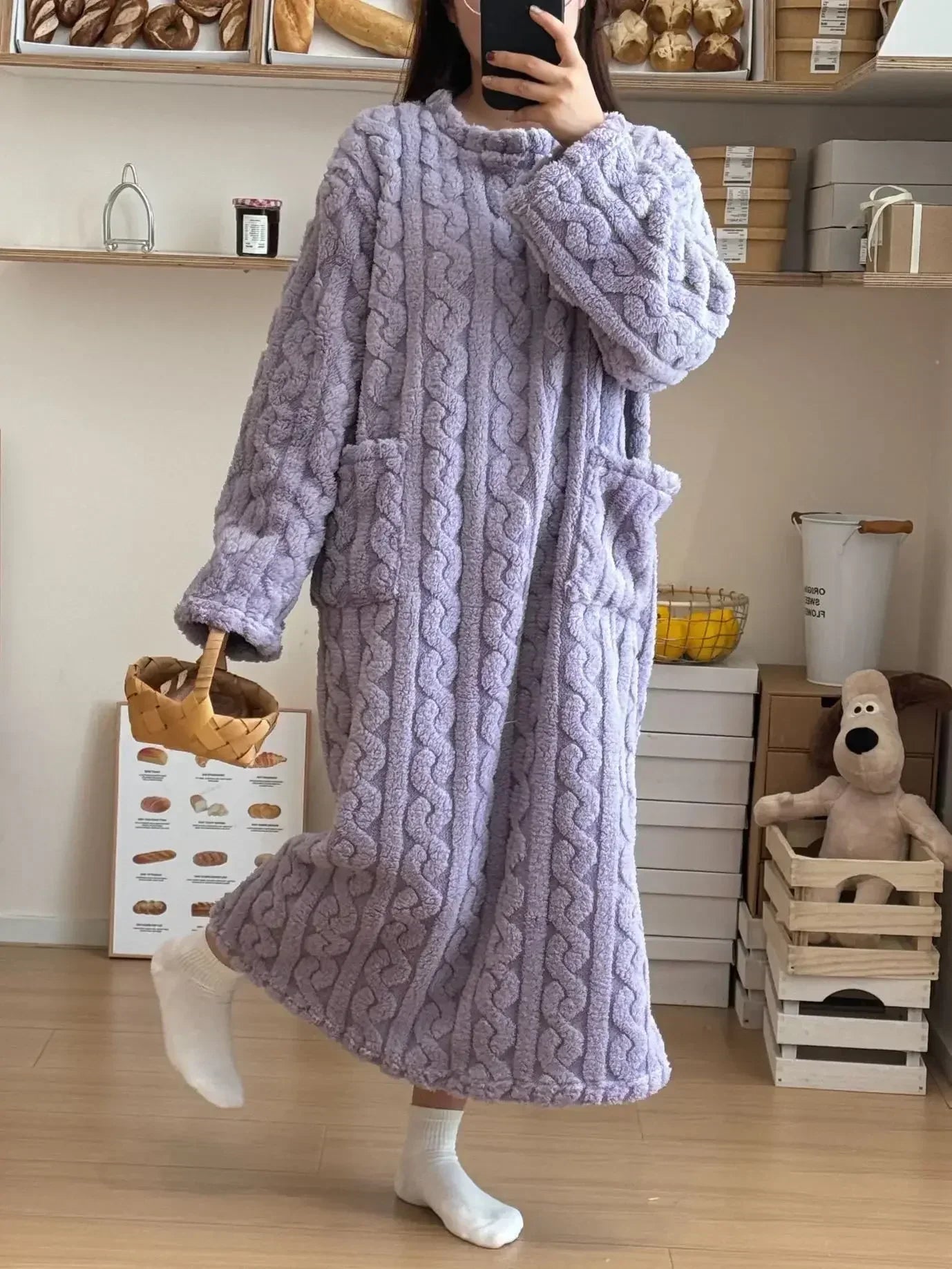 Eunice | Gezellige Pocket Nachtkleding Jurk