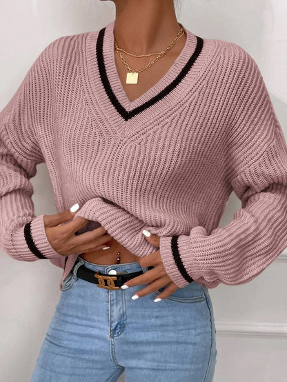 Marina | Gestreepte Wafelbrei Pullover