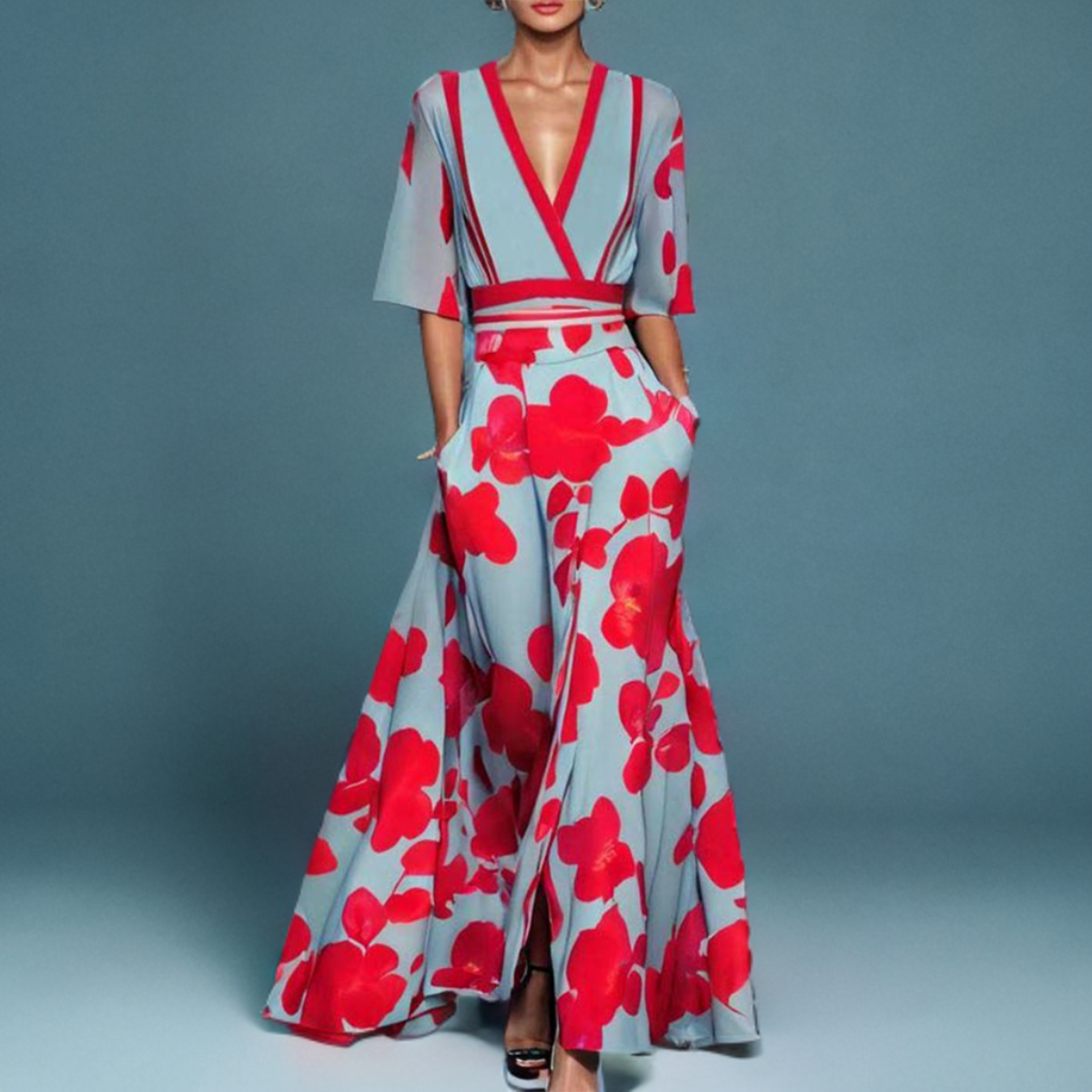 Celine | Elegante jurk met bloemenprint