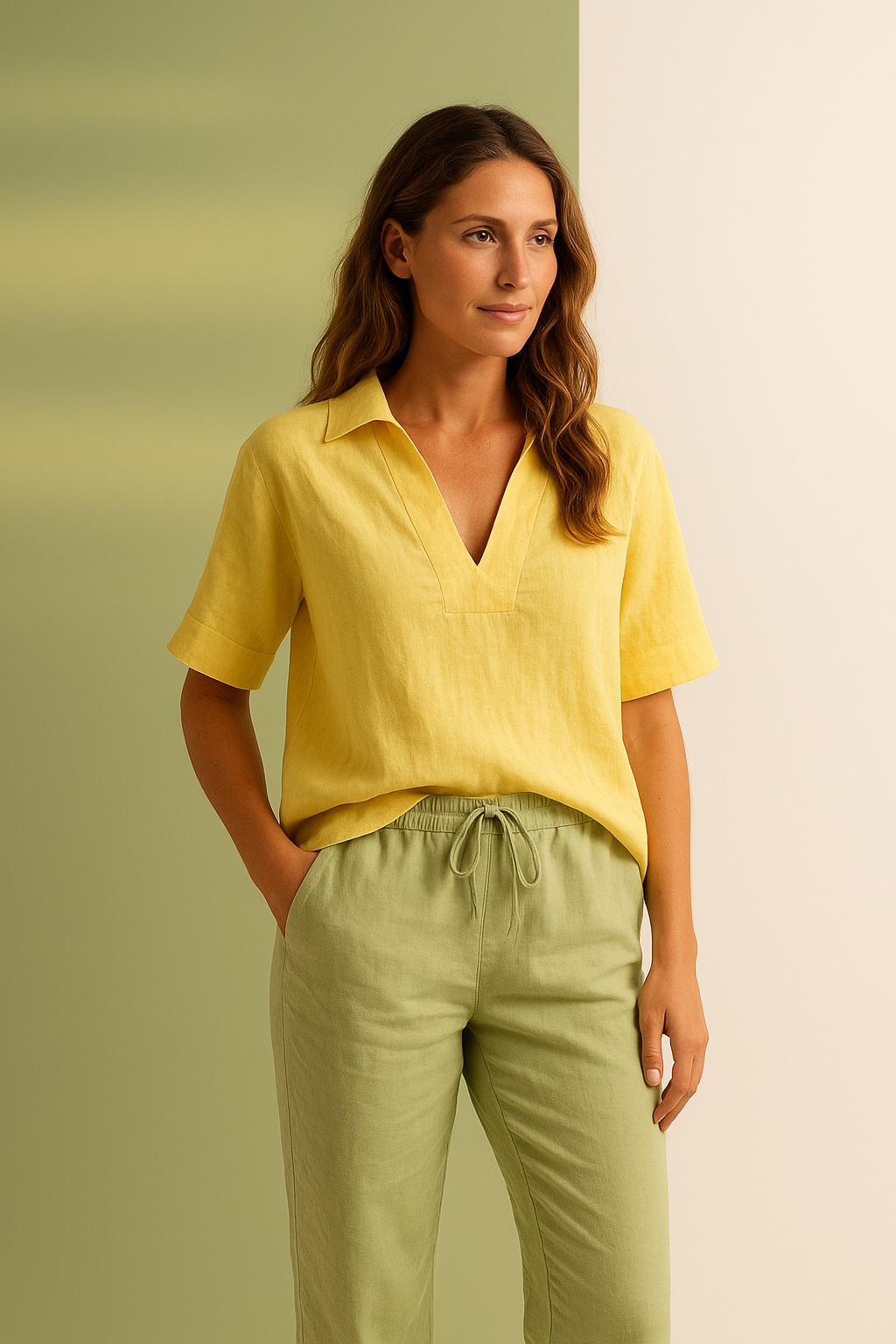 Surya | Elegante blouse met linnen
