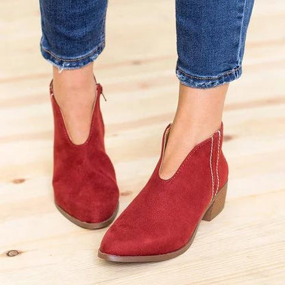 Laura | Elegante V-Cut Dames Enkellaarsjes