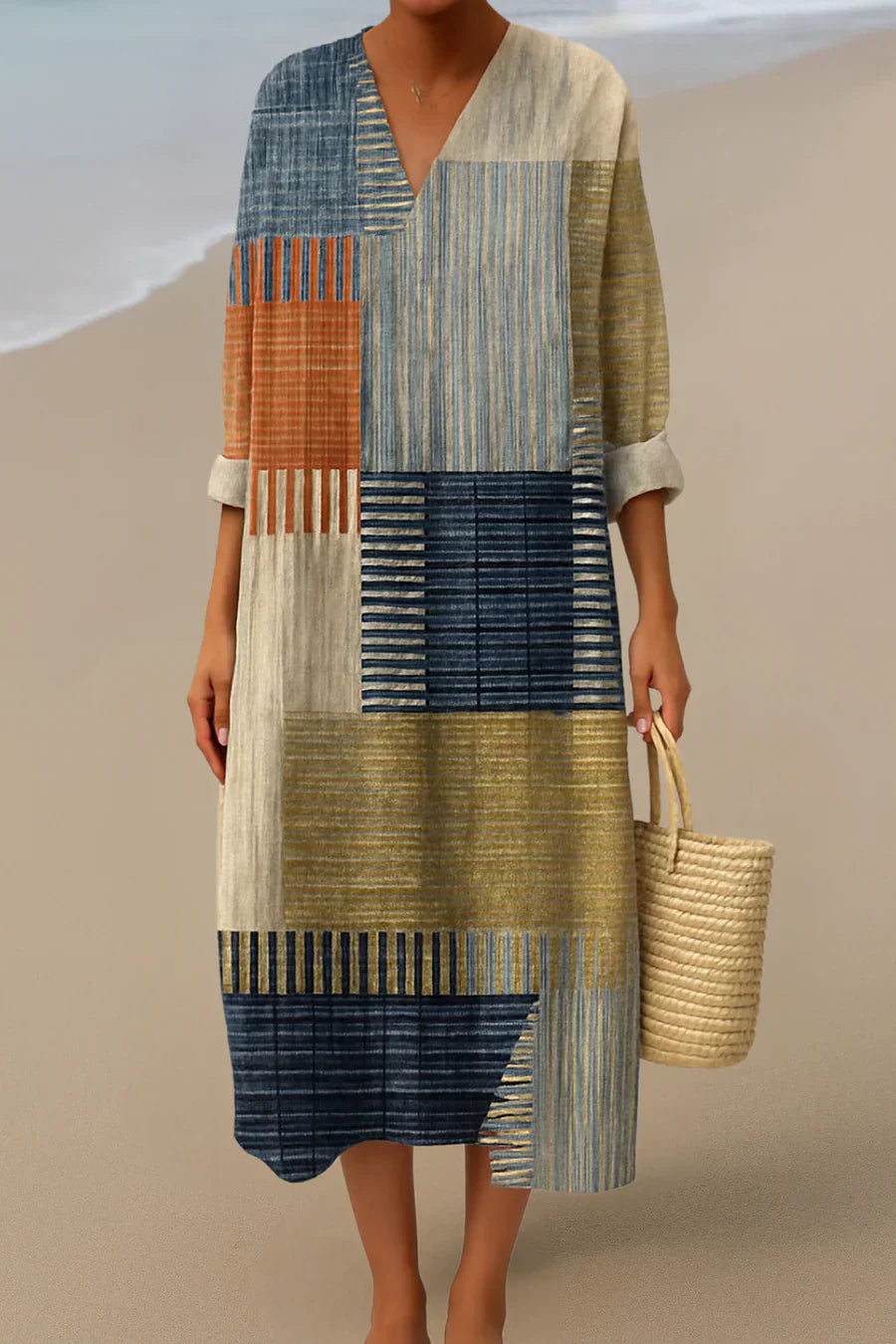 ELARA | PATCHWORK MAXI JURK