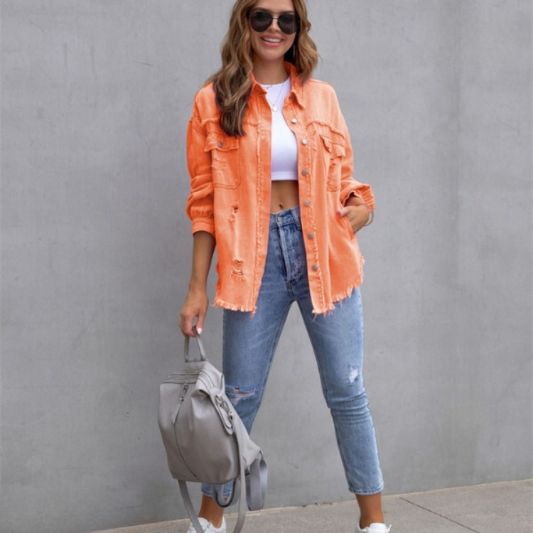 Natalia | Trendy ripped denim jack