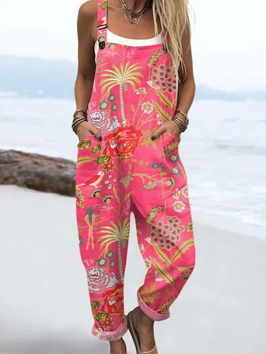 Delilah | Tropische Bloem Statement Overalls