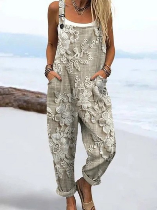 Luna | Zachte Geborduurde Bloemen Overalls