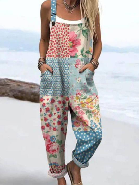 Rosalie | Vintage Patchwork Bloemen Overalls