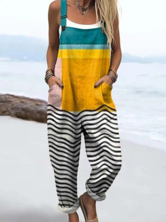 Nova | Sunset Stripe Wave Overalls