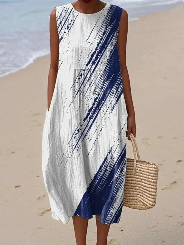 Elena | Mouwloze Midi-jurk