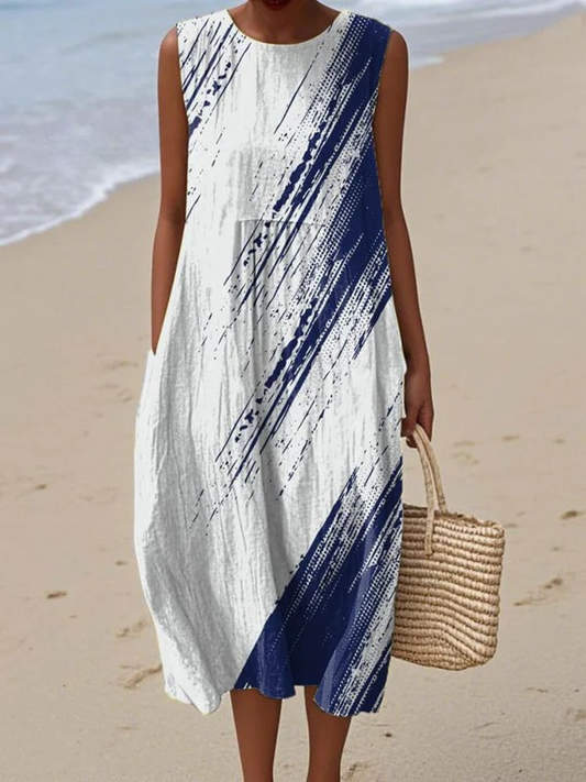 Elena | Mouwloze Midi-jurk