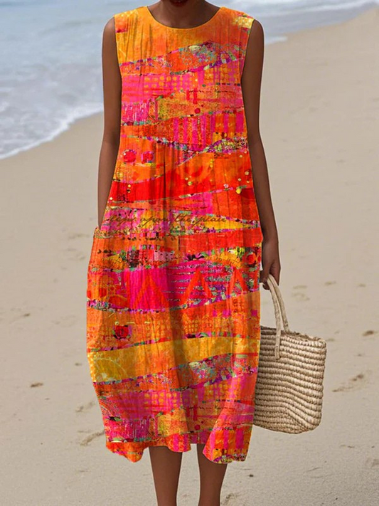 Ivy | Mouwloze Midi-jurk