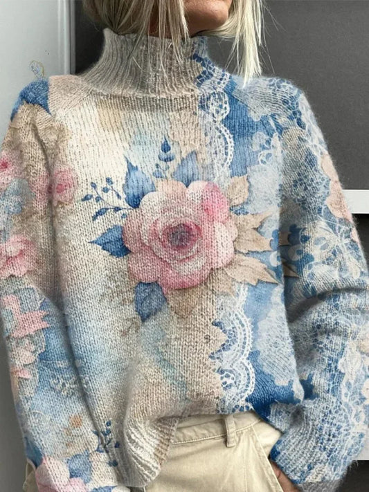 Tess | Elegante trui met bloemenkant