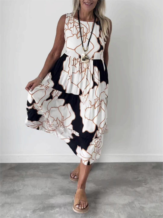 Gwendolyn | Elegante mouwloze maxi-jurk