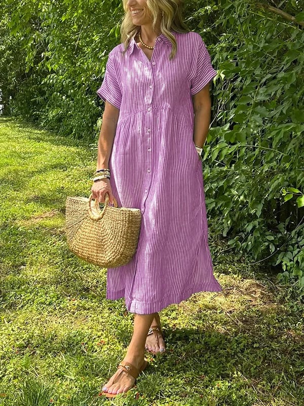 Angela | Gestreepte Maxi-Jurk