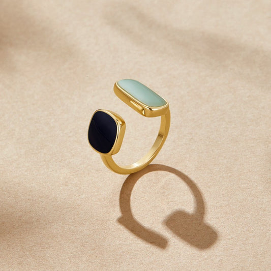 Omhulde Ring met Aquamarijn
