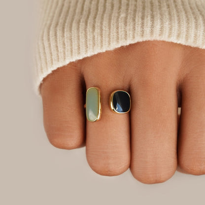 Omhulde Ring met Aquamarijn
