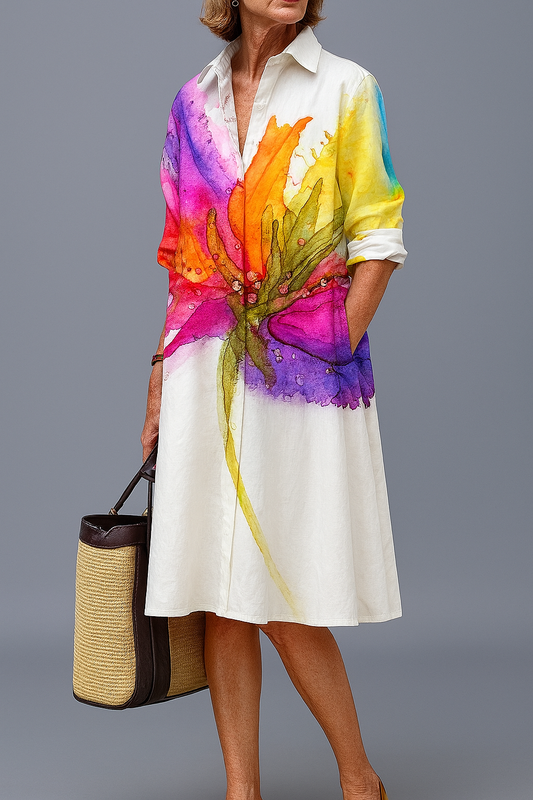 Doris | Luxe Midi Jurk voor Moeiteloze Zomercomfort