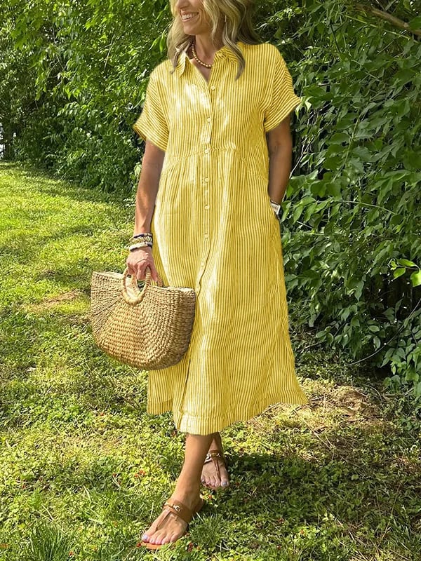 Angela | Gestreepte Maxi-Jurk