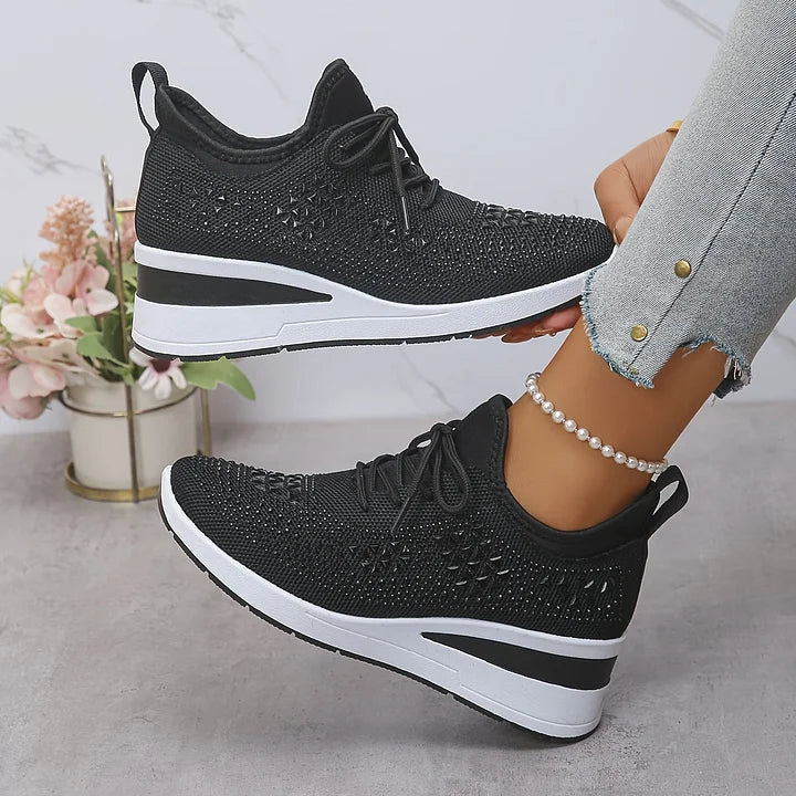 Giselle – Orthopedische Sneakers met Sprankelende Strassstenen