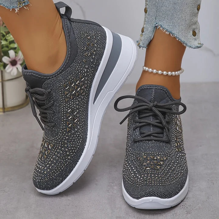 Giselle – Orthopedische Sneakers met Sprankelende Strassstenen