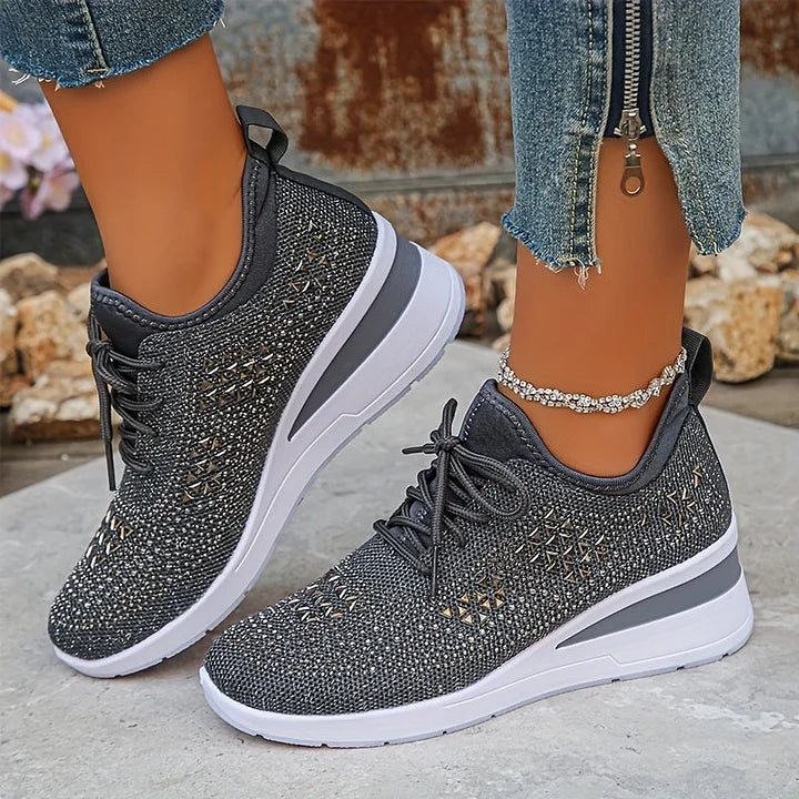 Giselle – Orthopedische Sneakers met Sprankelende Strassstenen