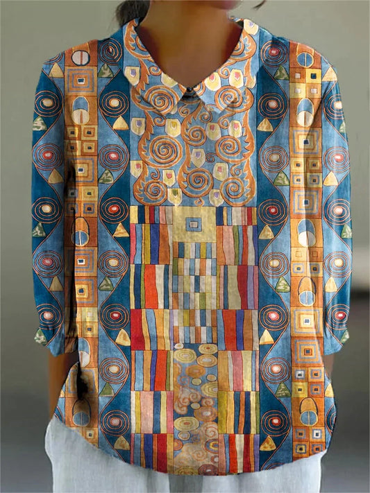 Elle | Vintage Kleurrijke Blouse
