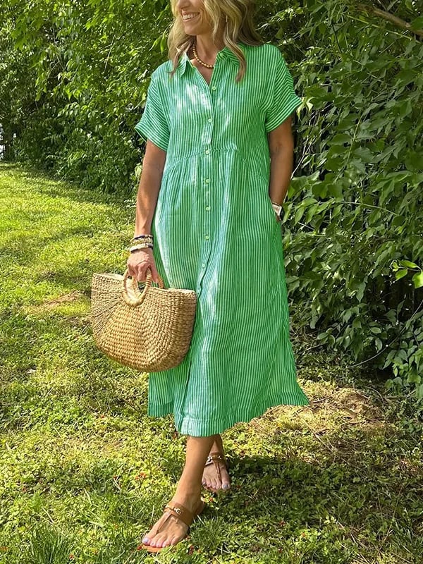 Angela | Gestreepte Maxi-Jurk