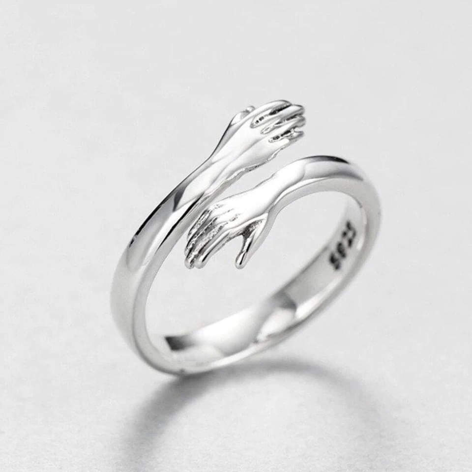 Verstelbare Zilveren Hug Ring